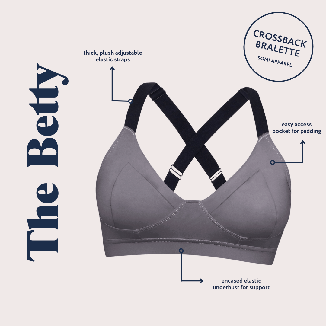 Somi The Betty Cross Back Bralette XL Mushroom